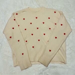 Heart Patterned Cream Sweater